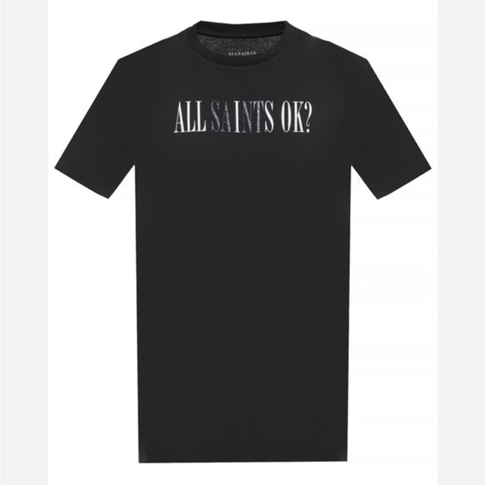 AllSaints all saints Men's unisex Black Okay Crew T-shirt size XS black white